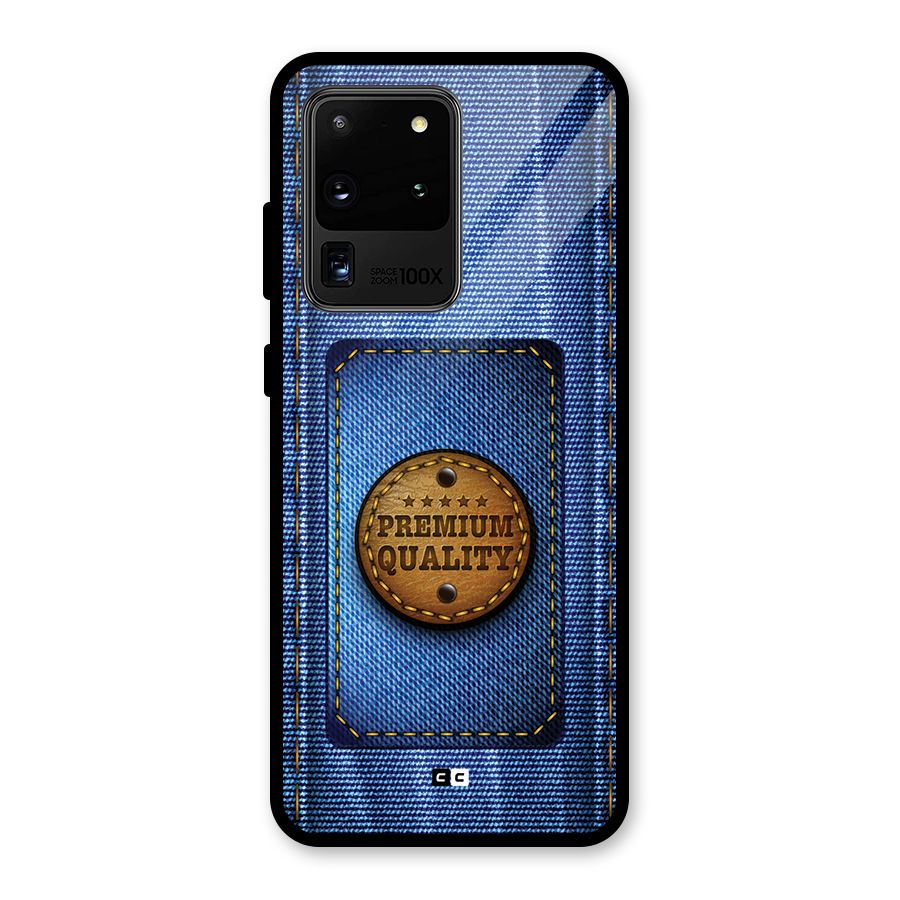 Premium Quality Denim Glass Back Case for Galaxy S20 Ultra