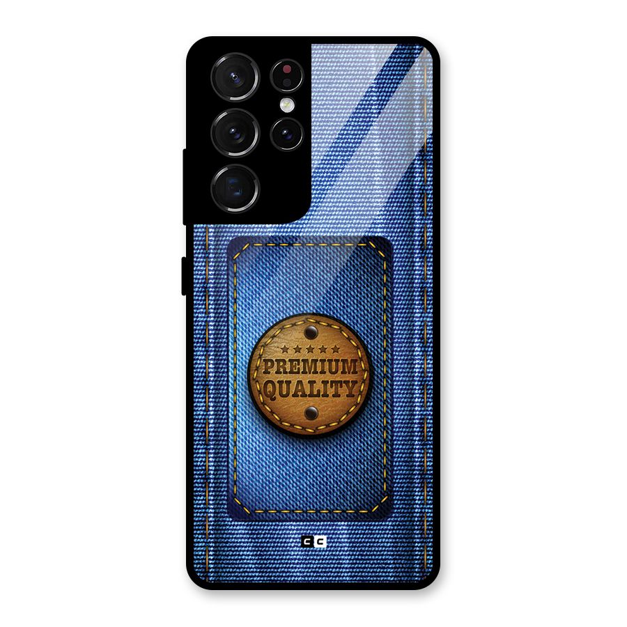 Premium Quality Denim Glass Back Case for Galaxy S21 Ultra 5G