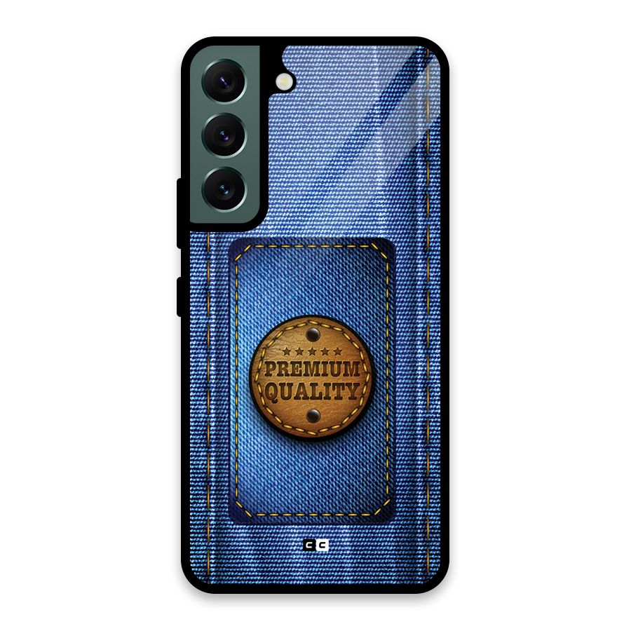 Premium Quality Denim Glass Back Case for Galaxy S22 5G