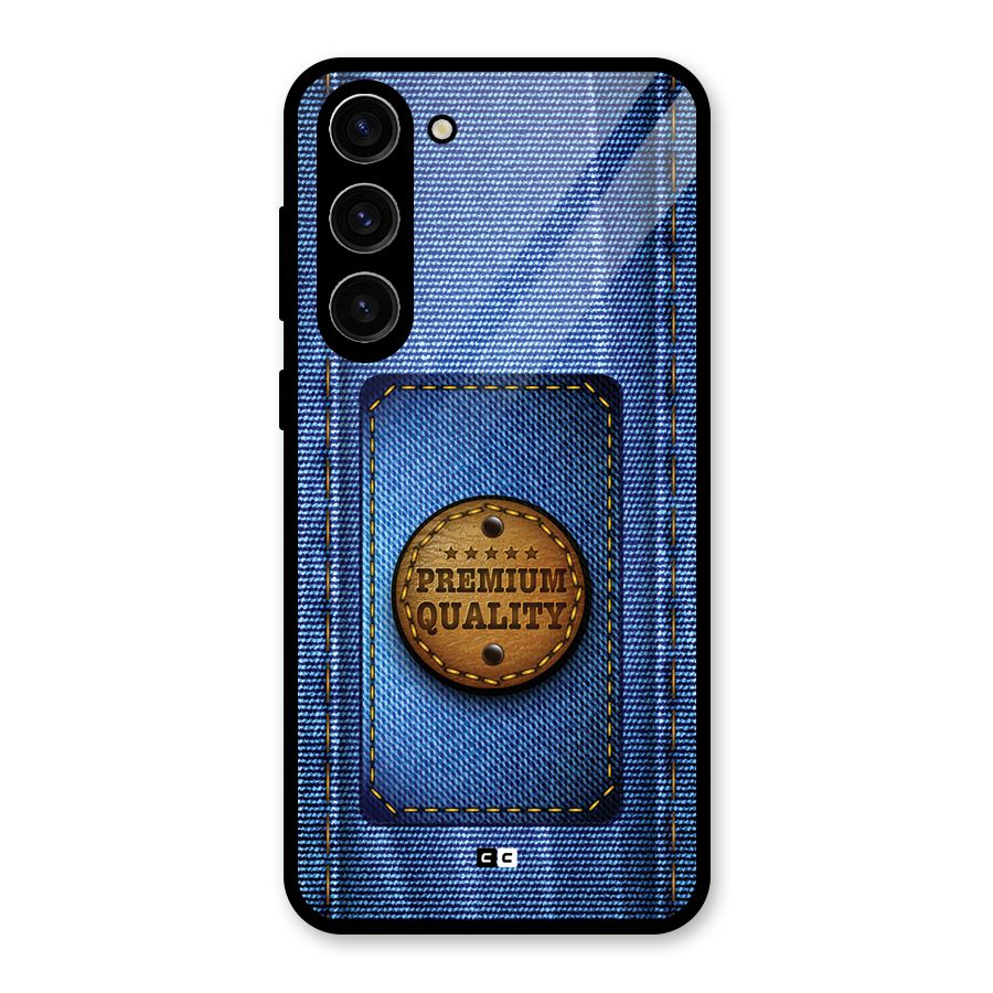 Premium Quality Denim Glass Back Case for Galaxy S23 Plus