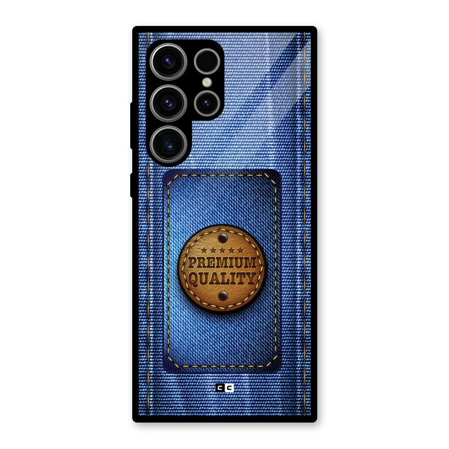 Premium Quality Denim Glass Back Case for Galaxy S23 Ultra