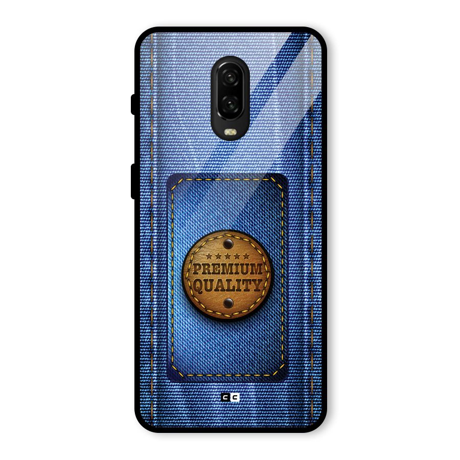 Premium Quality Denim Glass Back Case for OnePlus 6T