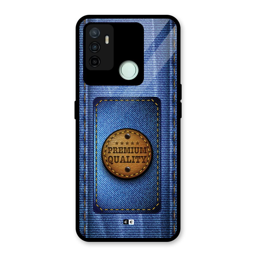 Premium Quality Denim Glass Back Case for Oppo A53