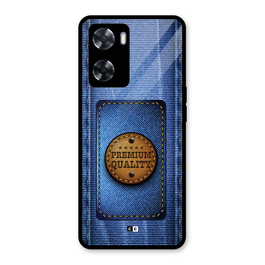 Premium Quality Denim Glass Back Case for Oppo A57 2022