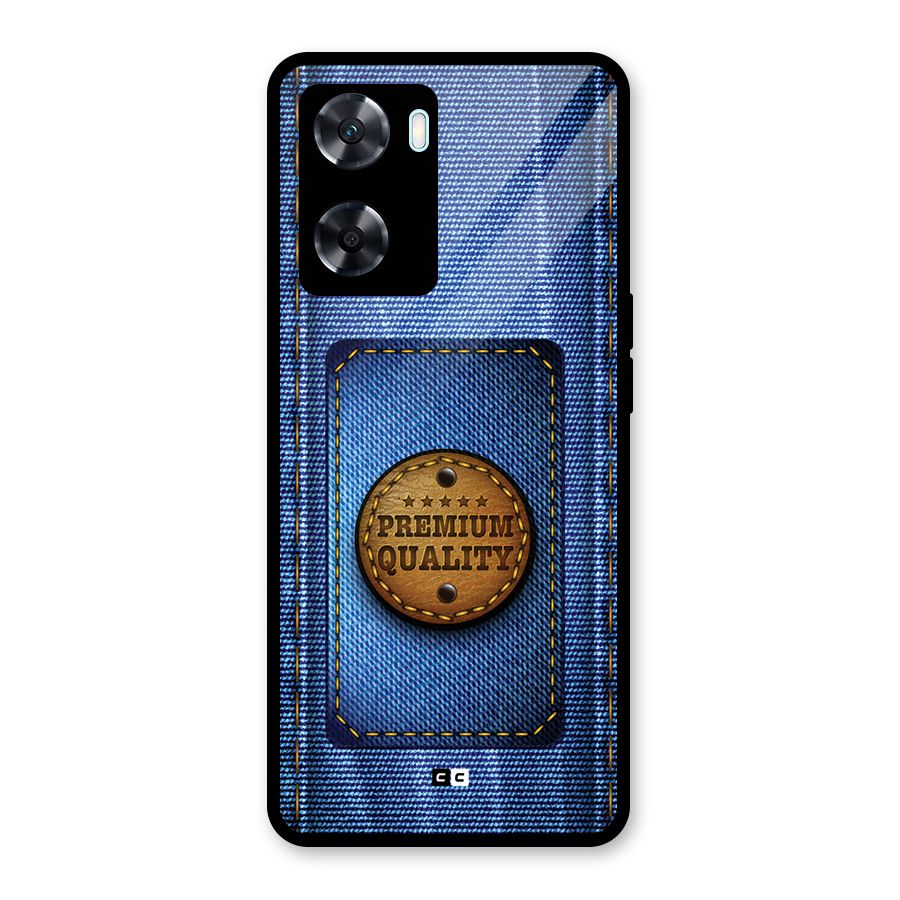 Premium Quality Denim Glass Back Case for Oppo A77s