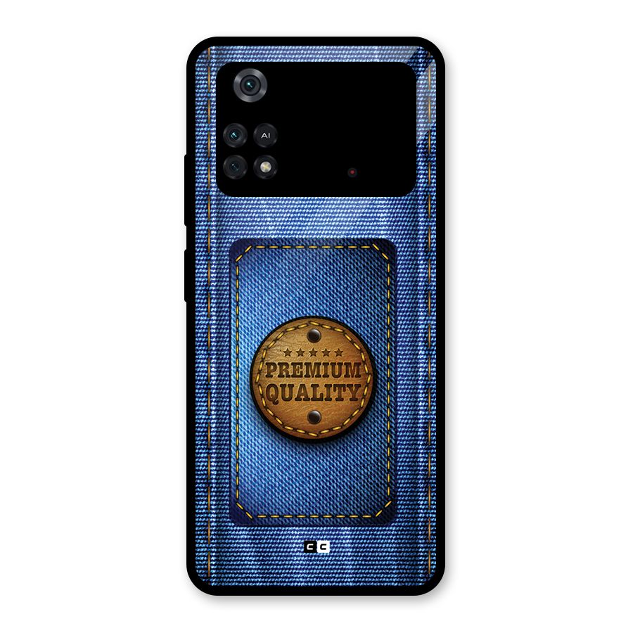 Premium Quality Denim Glass Back Case for Poco M4 Pro 4G