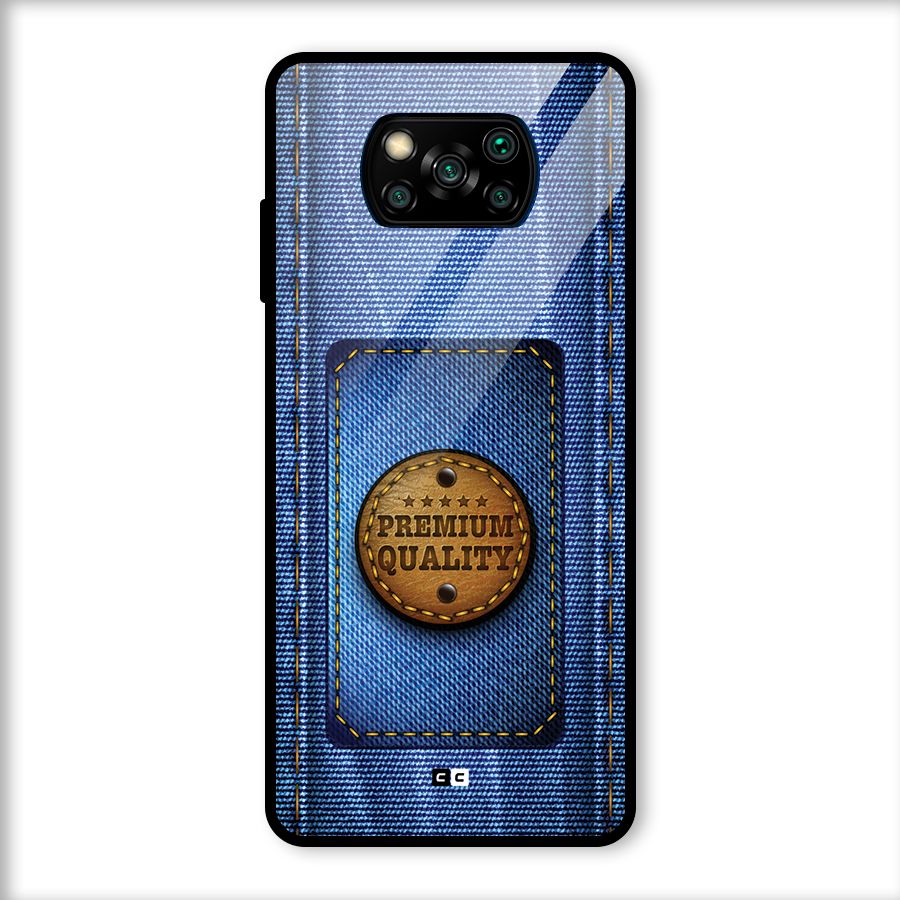 Premium Quality Denim Glass Back Case for Poco X3