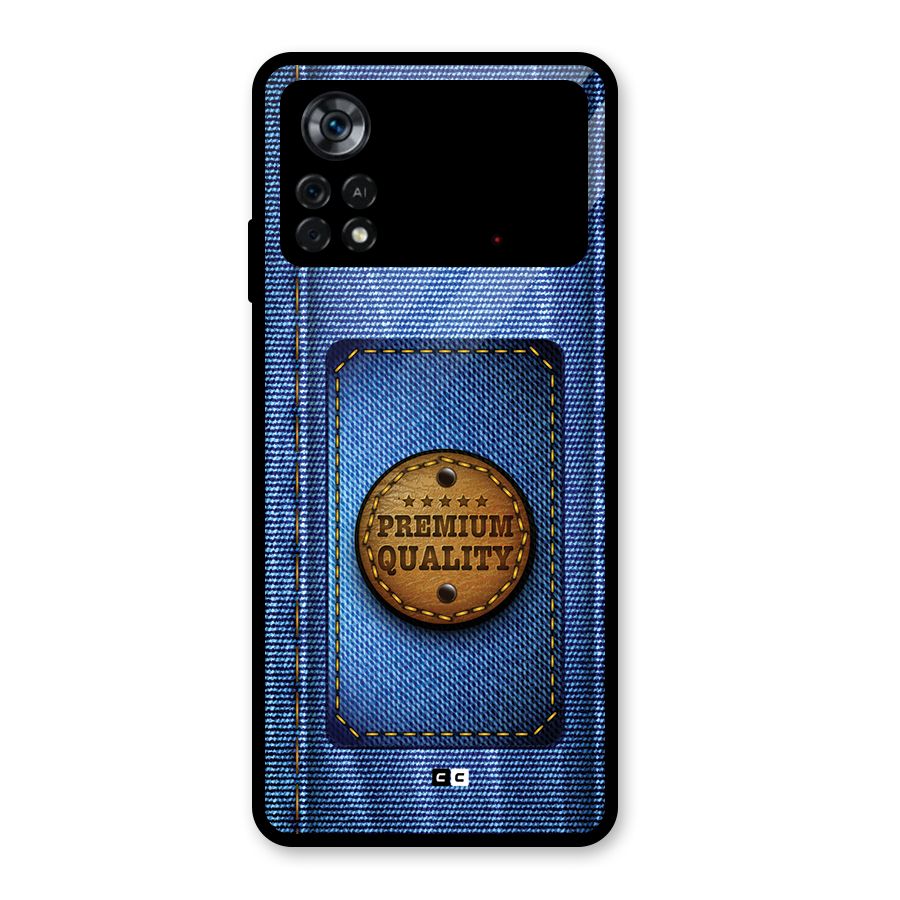 Premium Quality Denim Glass Back Case for Poco X4 Pro 5G