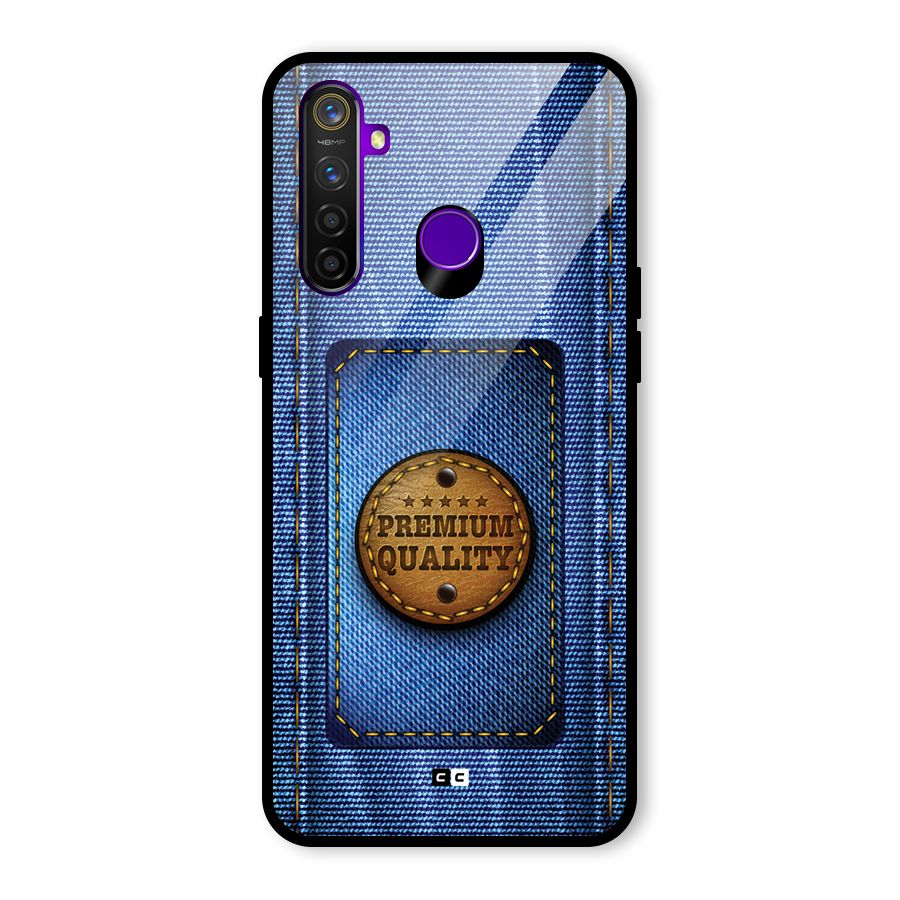 Premium Quality Denim Glass Back Case for Realme 5 Pro