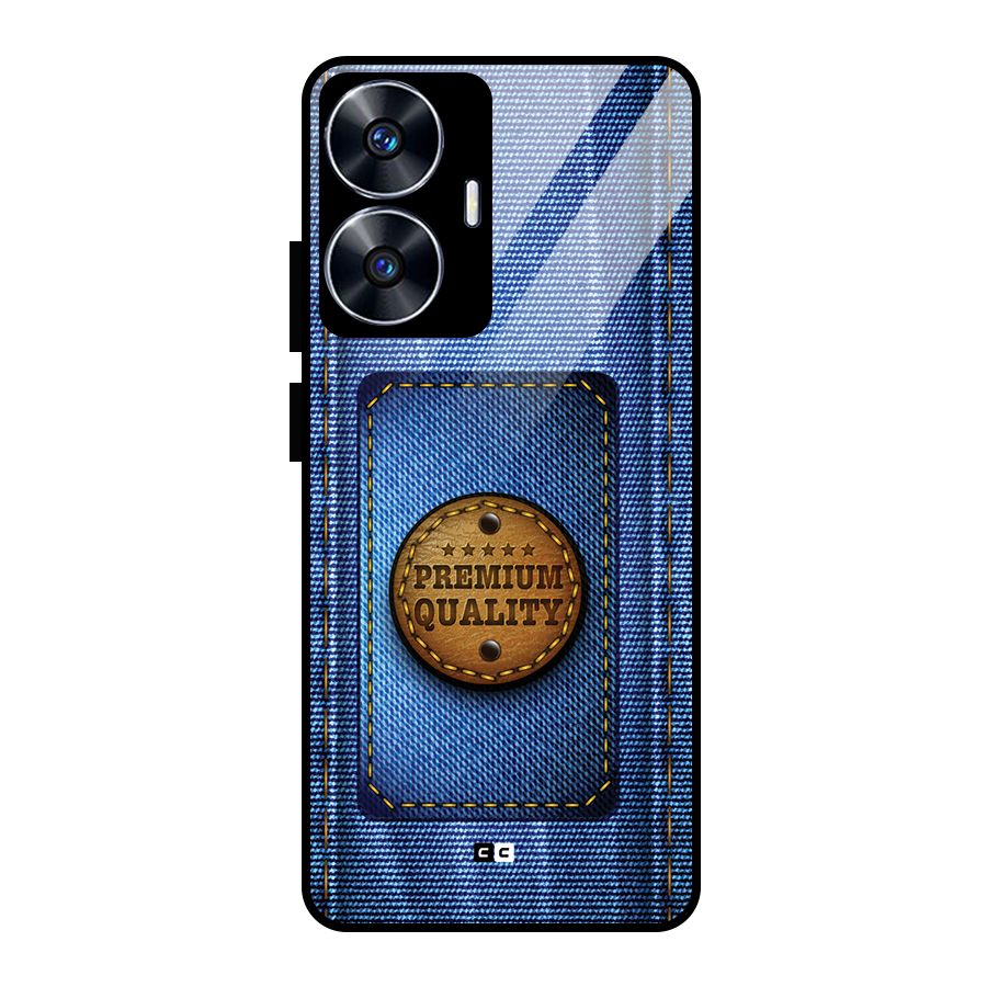 Premium Quality Denim Glass Back Case for Realme Narzo N55