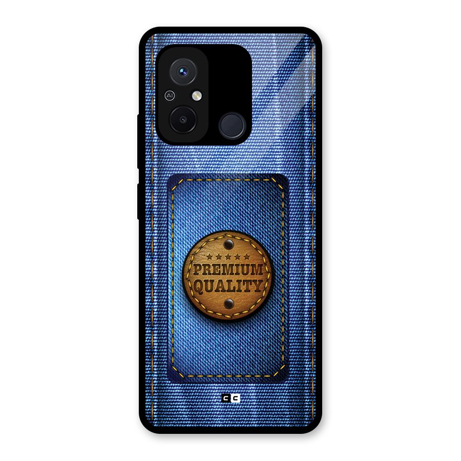 Premium Quality Denim Glass Back Case for Redmi 12C