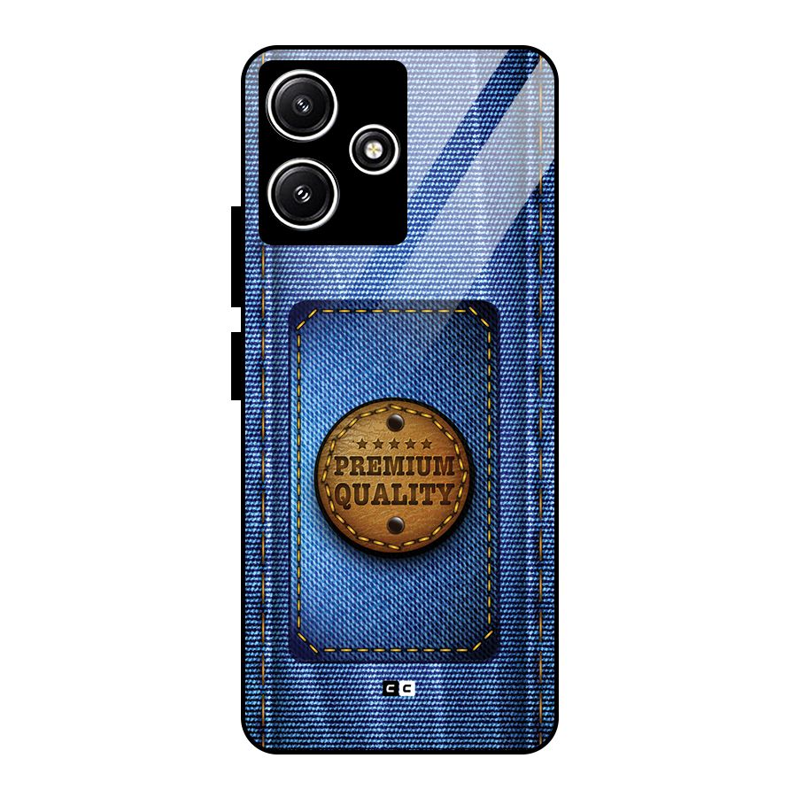Premium Quality Denim Glass Back Case for Redmi 12 5G