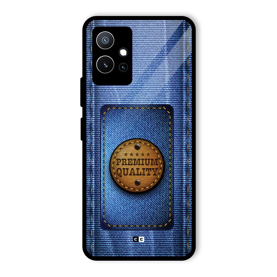 Premium Quality Denim Glass Back Case for Vivo T1 5G