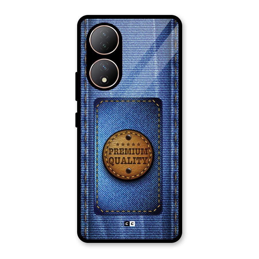 Premium Quality Denim Glass Back Case for Vivo T2