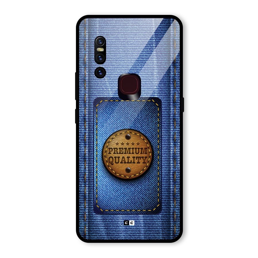 Premium Quality Denim Glass Back Case for Vivo V15