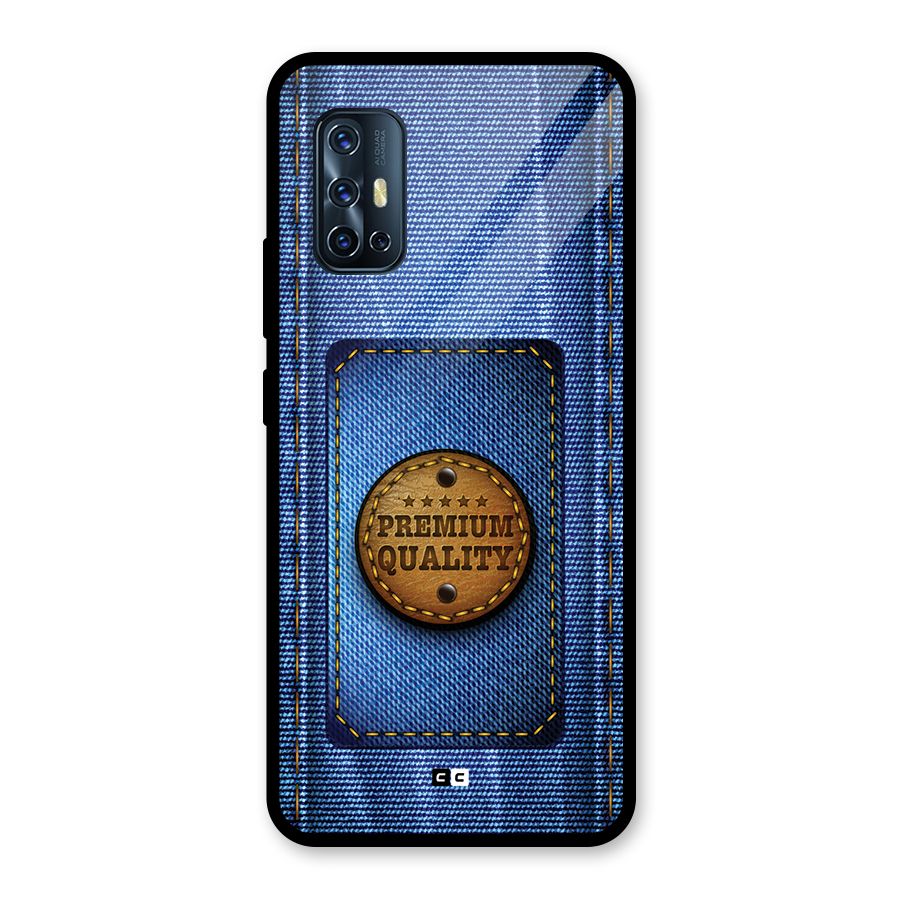 Premium Quality Denim Glass Back Case for Vivo V17