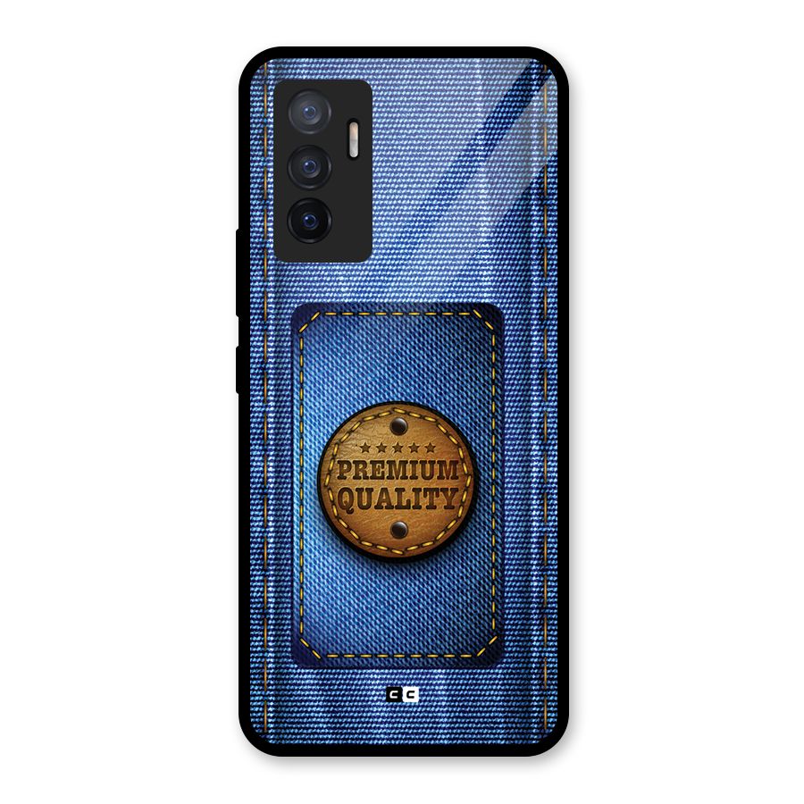Premium Quality Denim Glass Back Case for Vivo V23e