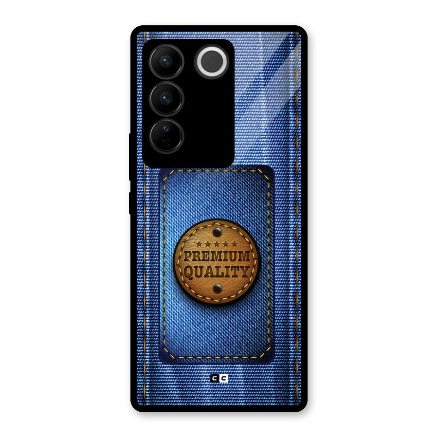 Premium Quality Denim Glass Back Case for Vivo V27