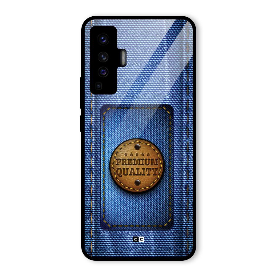 Premium Quality Denim Glass Back Case for Vivo X50