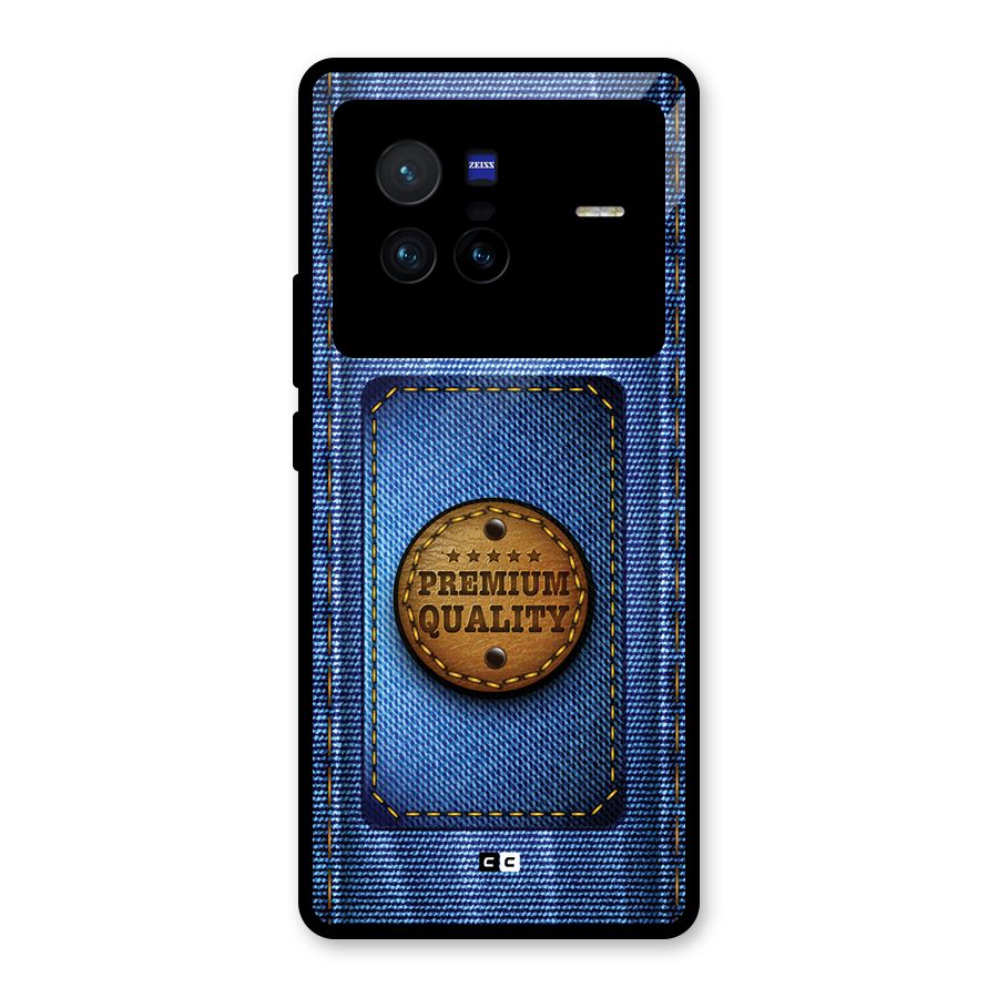 Premium Quality Denim Glass Back Case for Vivo X80
