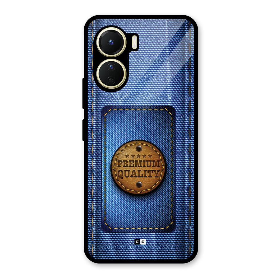 Premium Quality Denim Glass Back Case for Vivo Y16