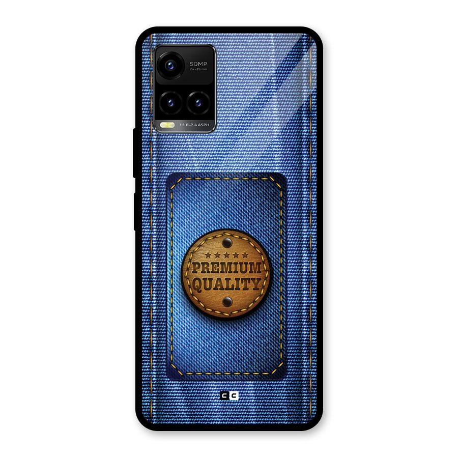 Premium Quality Denim Glass Back Case for Vivo Y21T