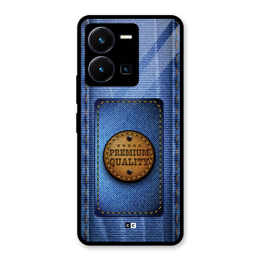 Premium Quality Denim Glass Back Case for Vivo Y35