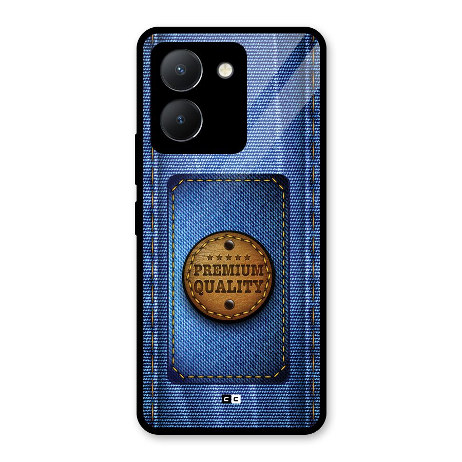 Premium Quality Denim Glass Back Case for Vivo Y36