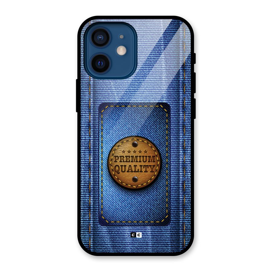 Premium Quality Denim Glass Back Case for iPhone 12 Mini