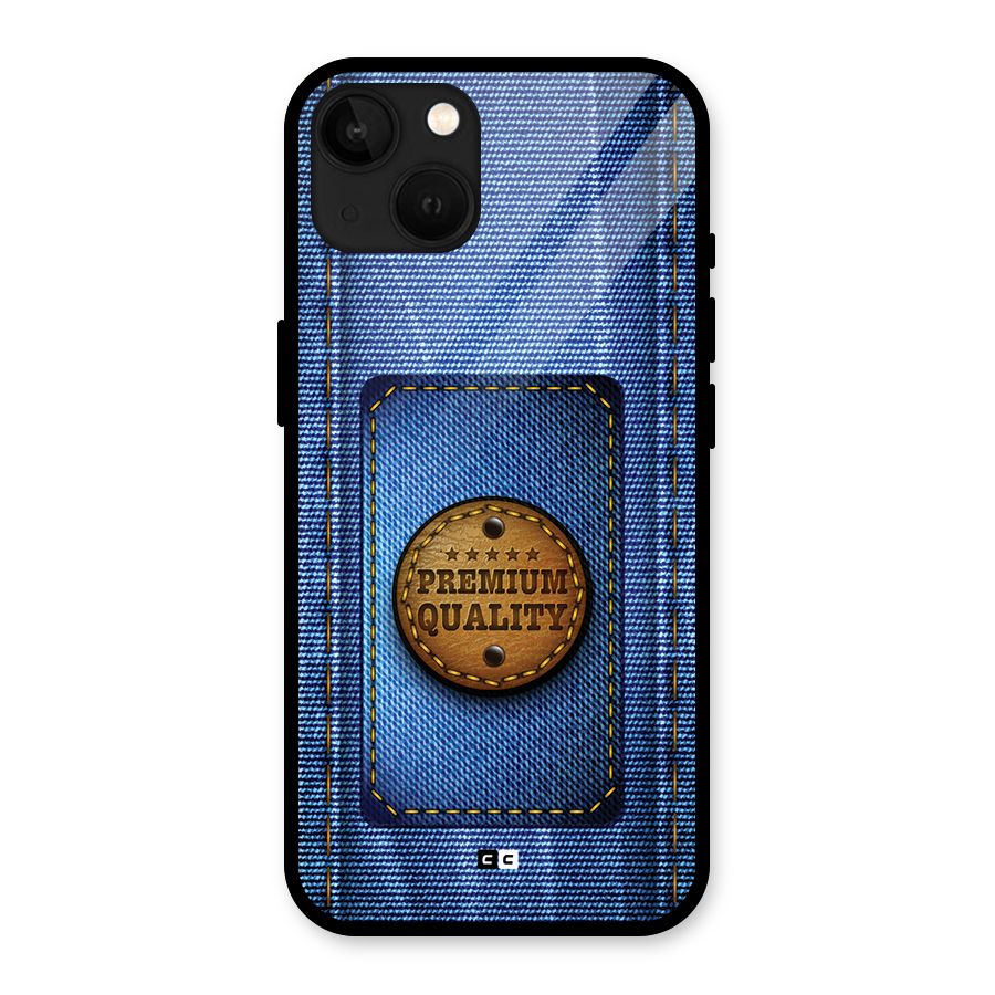 Premium Quality Denim Glass Back Case for iPhone 13