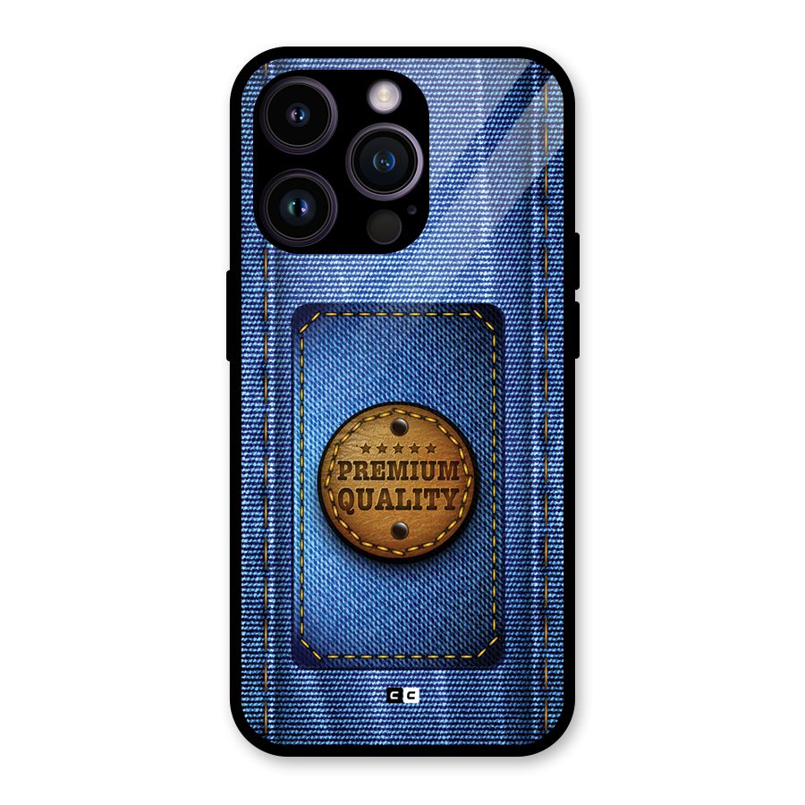 Premium Quality Denim Glass Back Case for iPhone 14 Pro