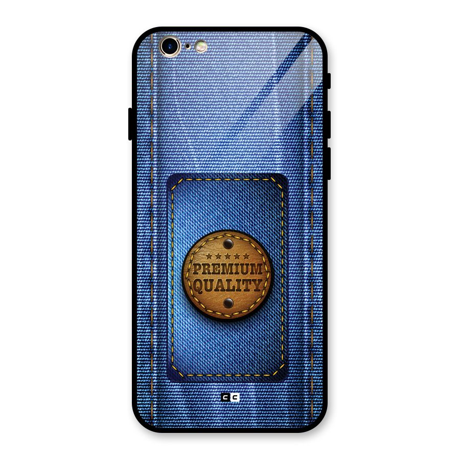 Premium Quality Denim Glass Back Case for iPhone 6 6S