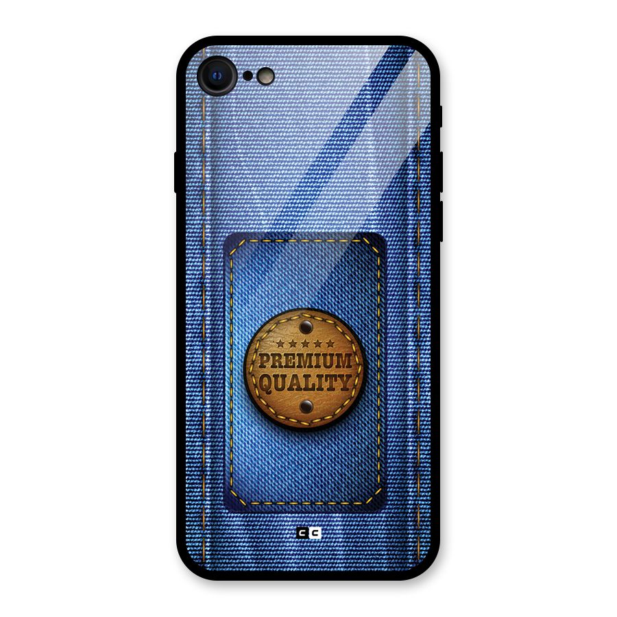 Premium Quality Denim Glass Back Case for iPhone 8