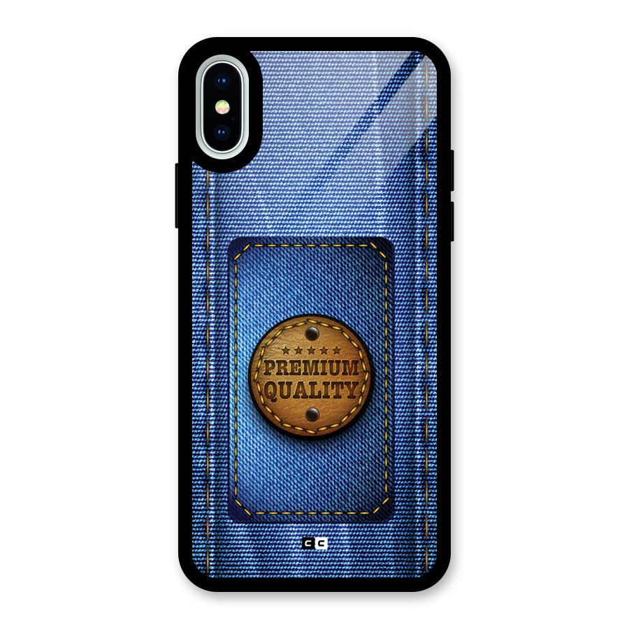 Premium Quality Denim Glass Back Case for iPhone XS