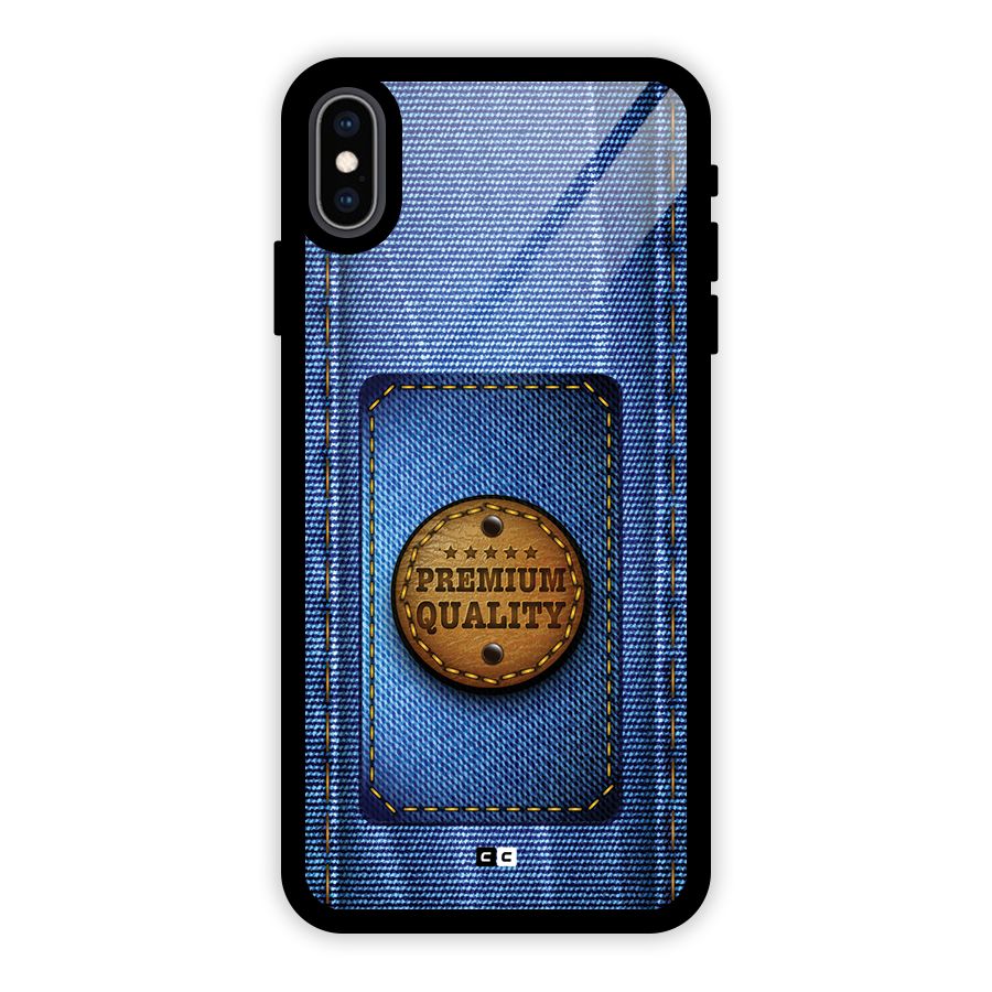 Premium Quality Denim Glass Back Case for iPhone XS Max
