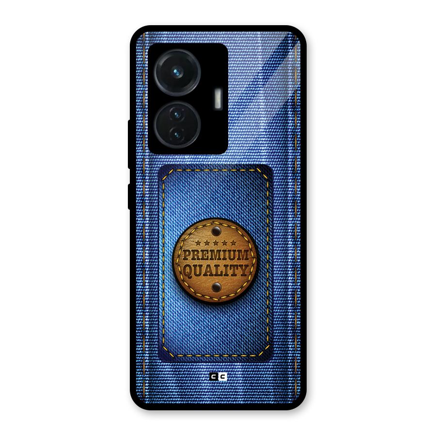 Premium Quality Denim Glass Back Case for iQOO Z6 44W