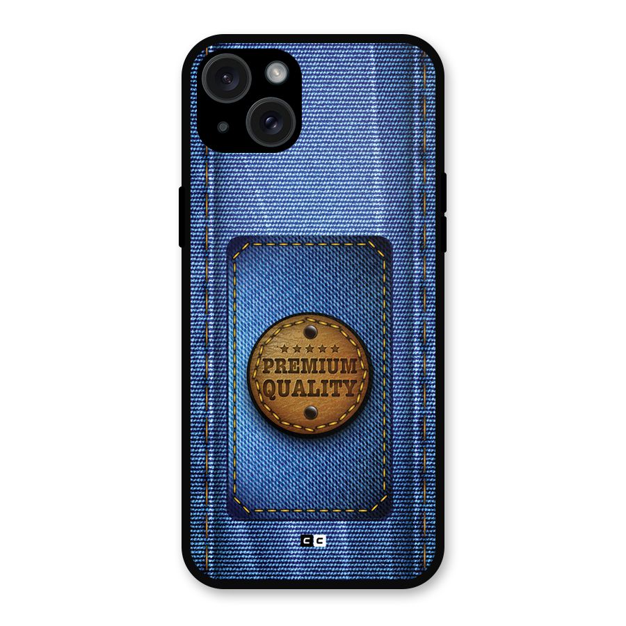 Premium Quality Denim Metal Back Case for iPhone 15 Plus