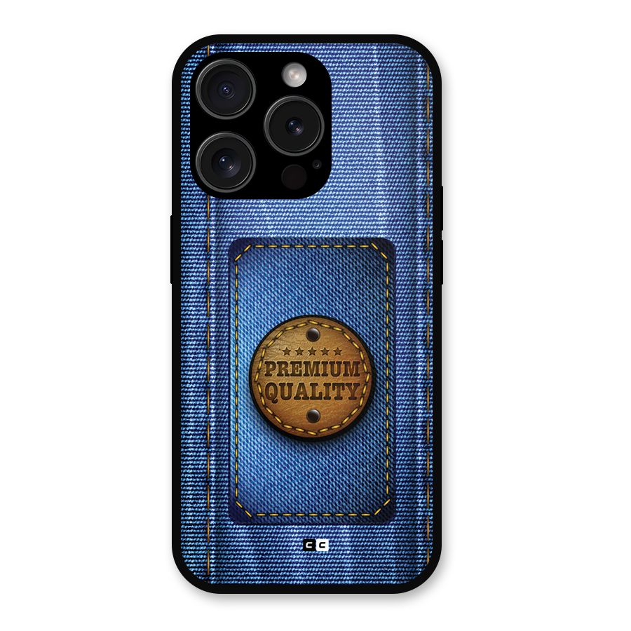 Premium Quality Denim Metal Back Case for iPhone 15 Pro