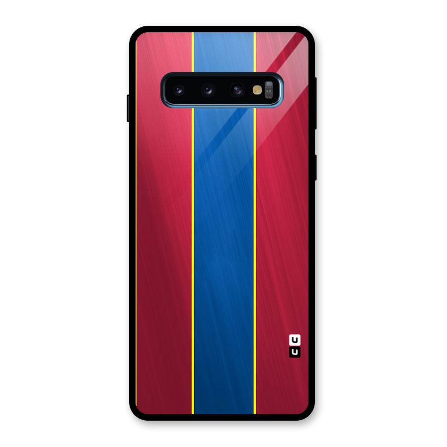 Premium Vertical Stripes Glass Back Case for Galaxy S10