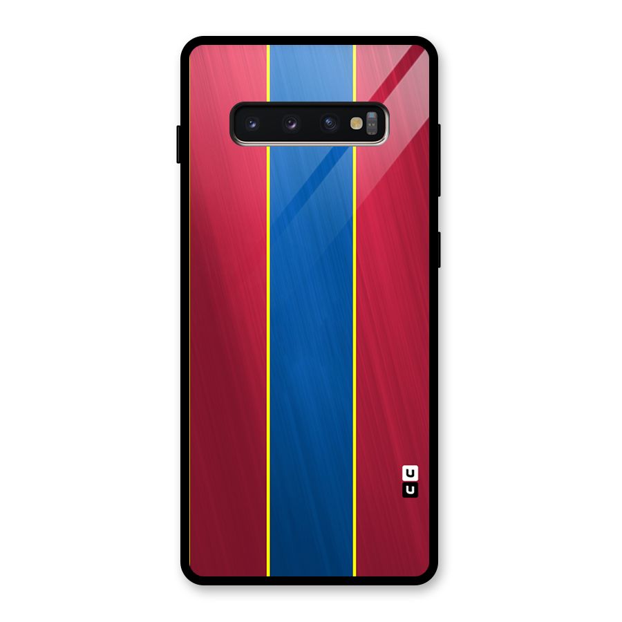 Premium Vertical Stripes Glass Back Case for Galaxy S10 Plus