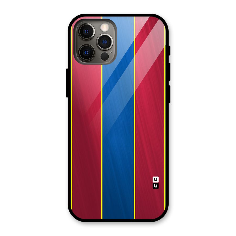 Premium Vertical Stripes Glass Back Case for iPhone 12 Pro