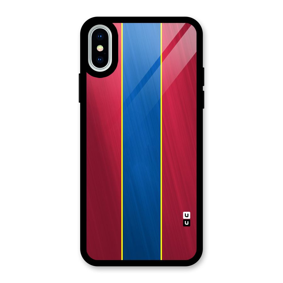 Premium Vertical Stripes Glass Back Case for iPhone X