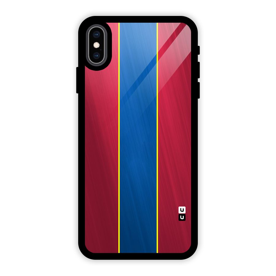 Premium Vertical Stripes Glass Back Case for iPhone XS Max
