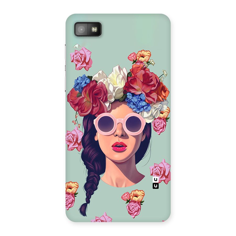 Pretty Girl Florals Illustration Art Back Case for Blackberry Z10
