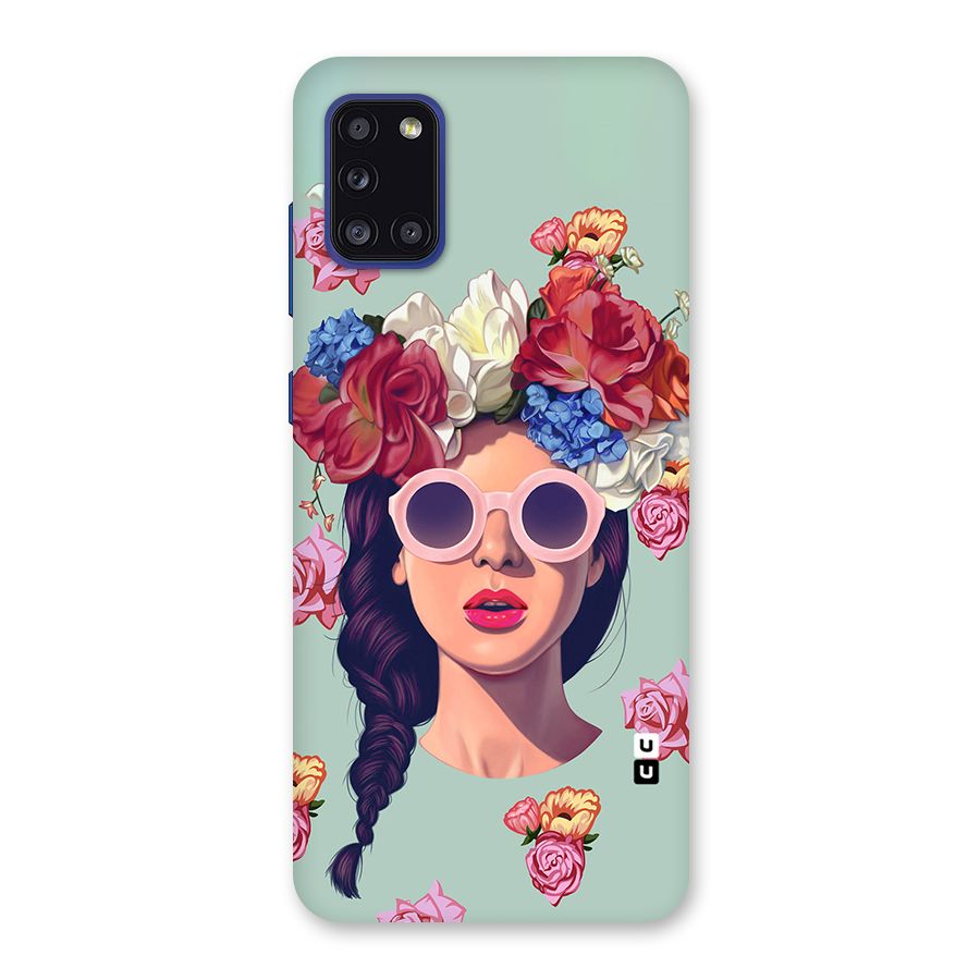 Pretty Girl Florals Illustration Art Back Case for Galaxy A31