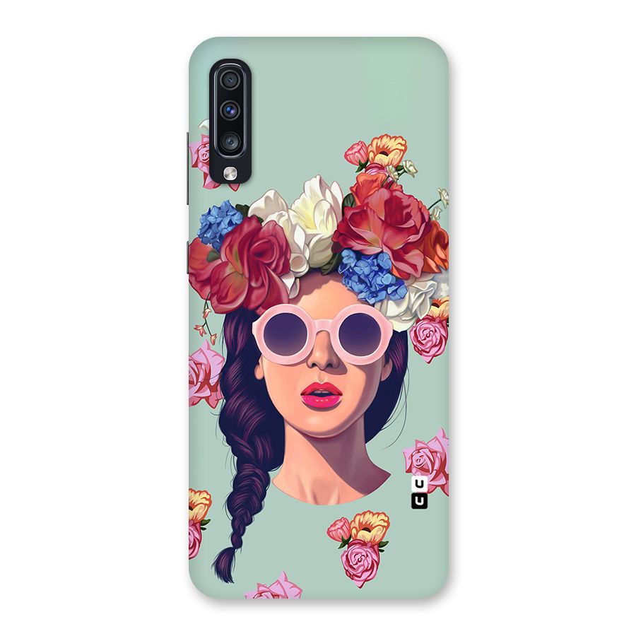 Pretty Girl Florals Illustration Art Back Case for Galaxy A70