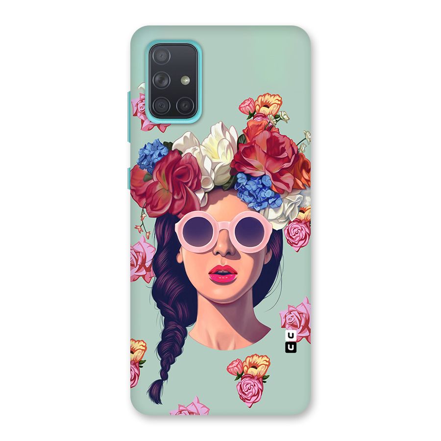 Pretty Girl Florals Illustration Art Back Case for Galaxy A71