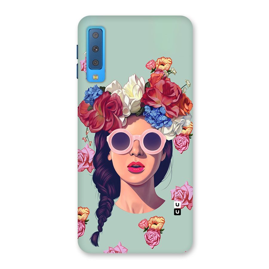 Pretty Girl Florals Illustration Art Back Case for Galaxy A7 (2018)