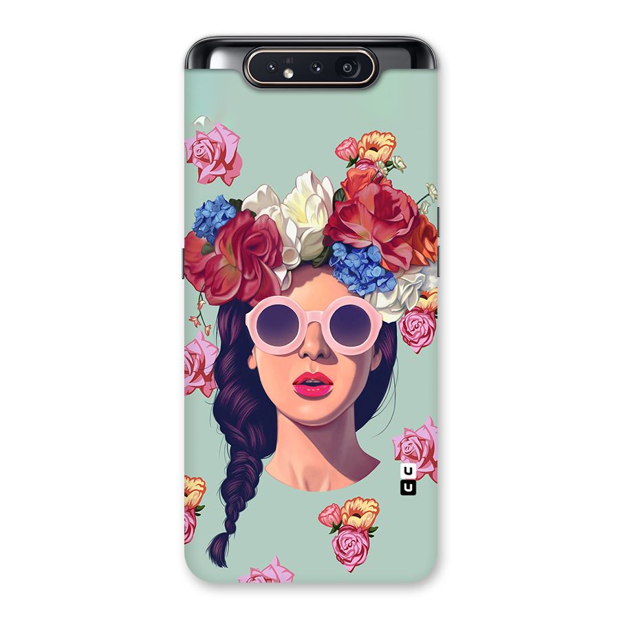 Pretty Girl Florals Illustration Art Back Case for Galaxy A80