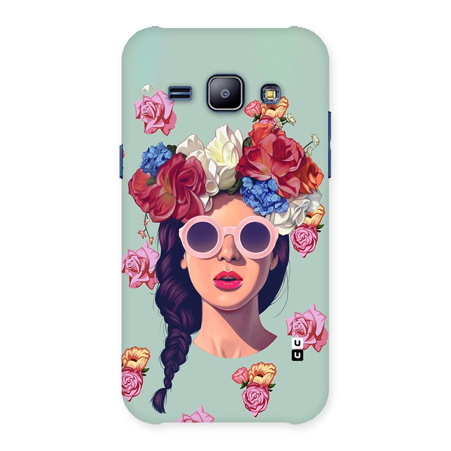 Pretty Girl Florals Illustration Art Back Case for Galaxy J1